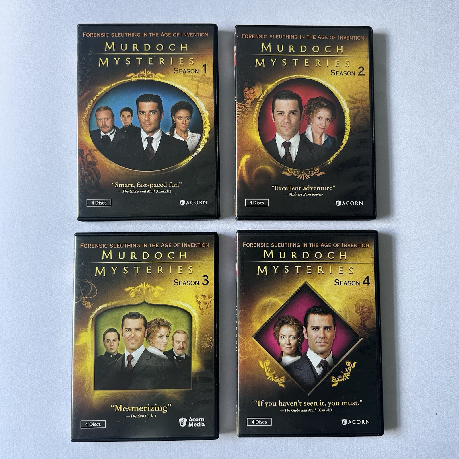 Murdoch Mysteries Seasons 1-4 DVD Collection Box Set 16 Discs Acorn TV Mystery