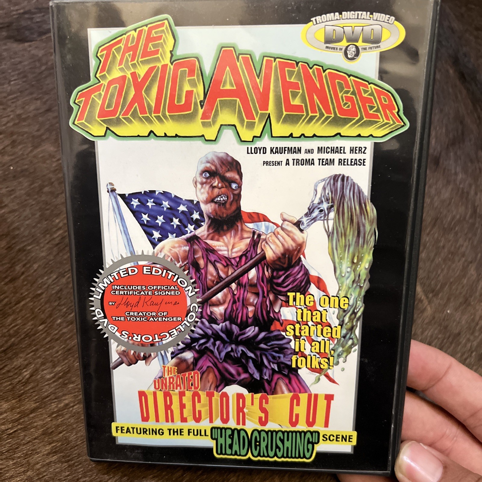 1997 The Toxic Avenger Limited Ed. Directors Cut Unrated Numbered Signed RARE