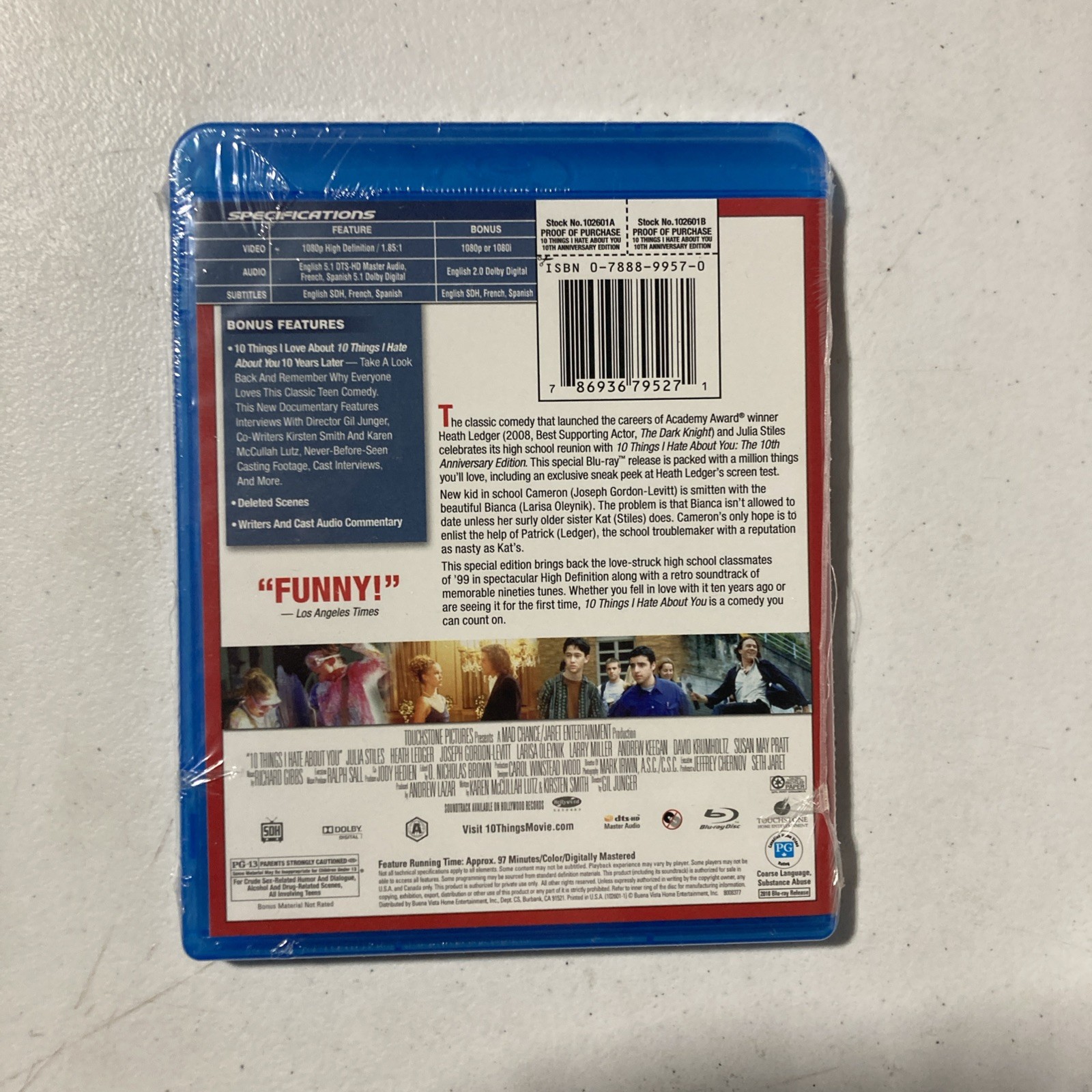 10 Things I Hate about You (Blu-ray, 1999) Heath Ledger – Factory Sealed / NEW