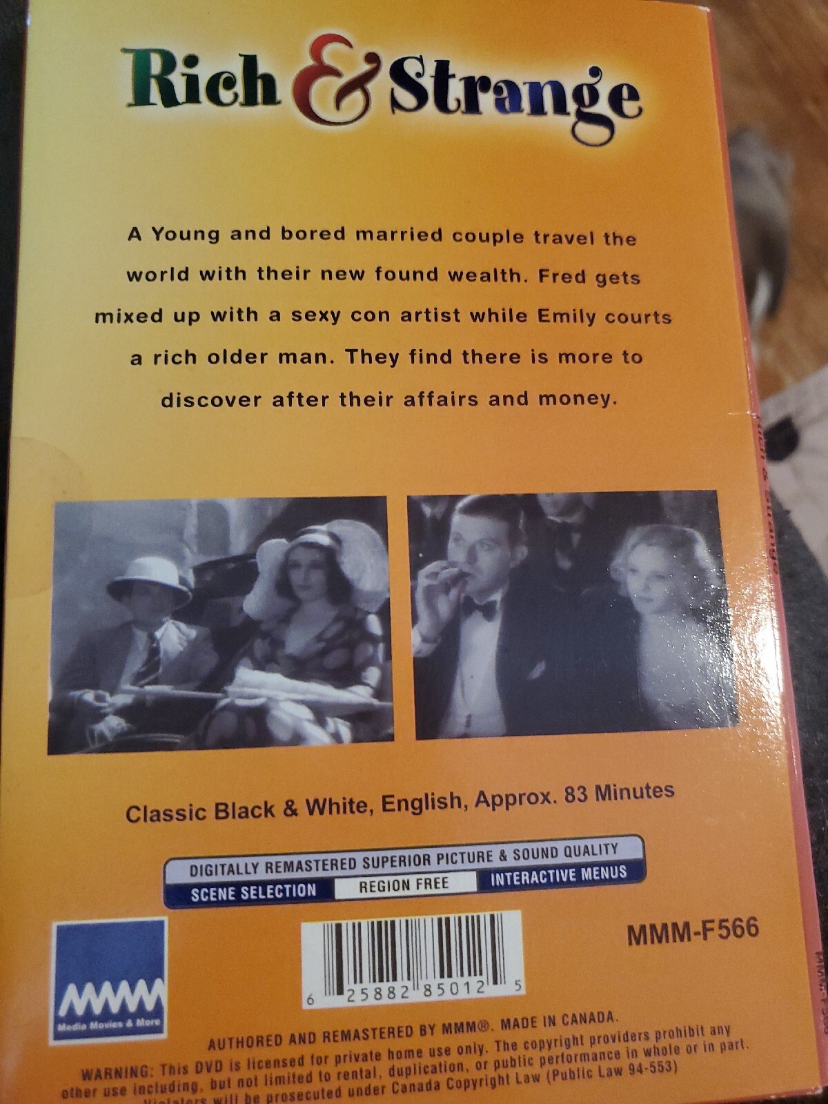 Rich & Strange- DVD Classic Cinema – Henry Kendall, Joan Barry Film Noir Comedy 