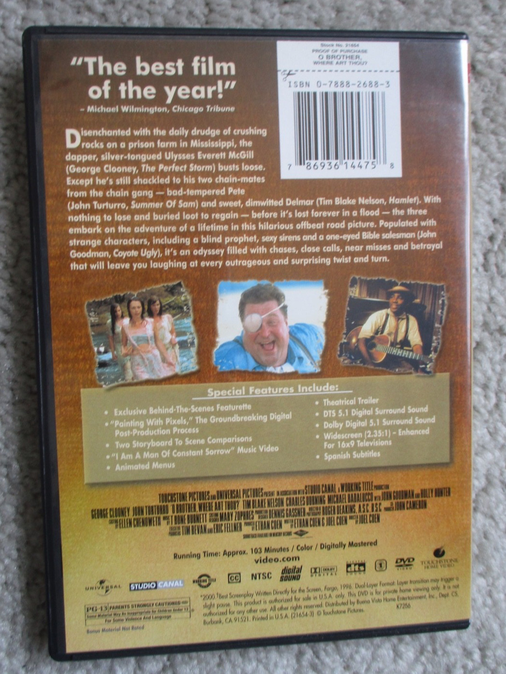 O Brother, Where Art Thou? (2000) DVD Coen Bros. George Clooney John Turturro