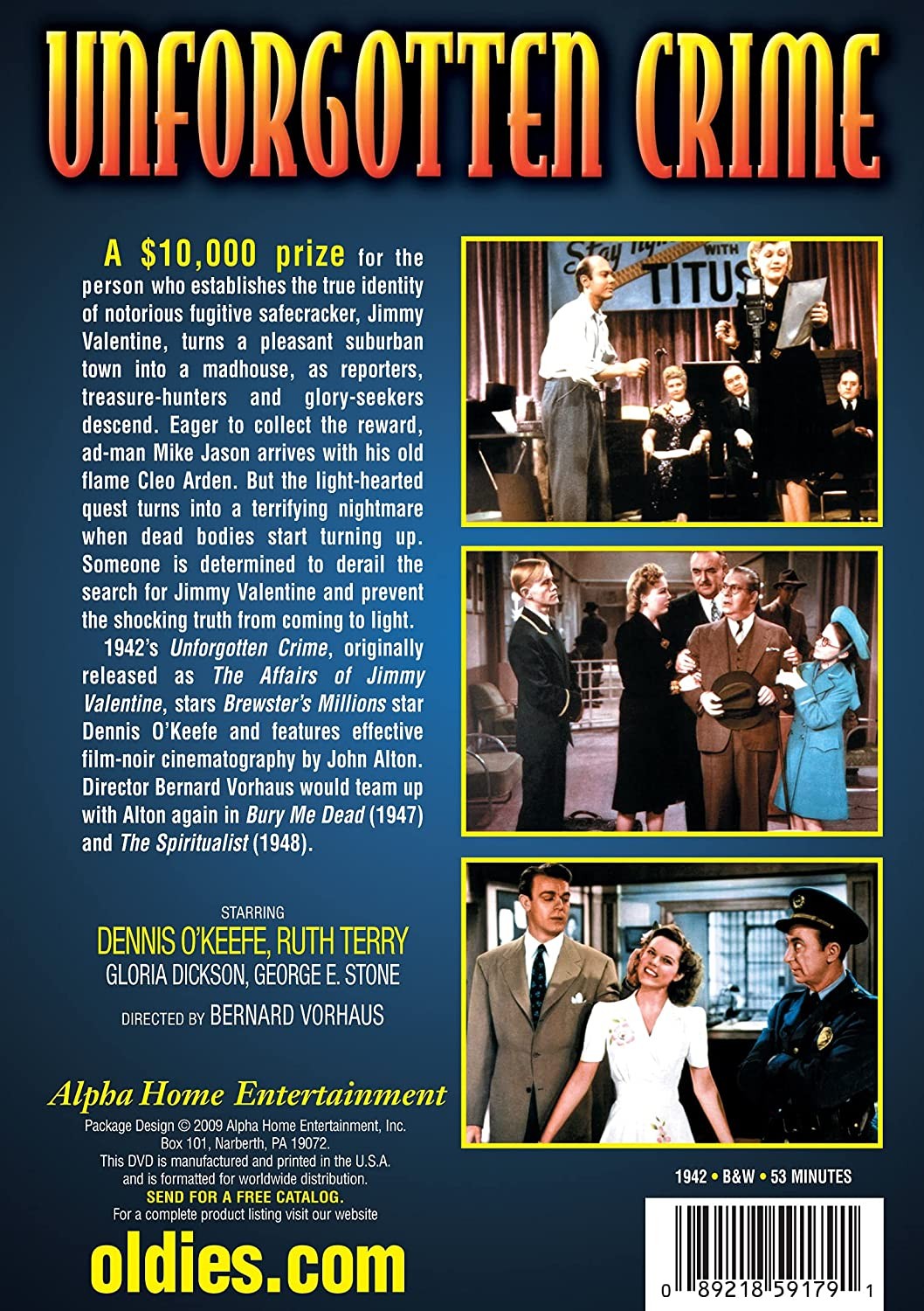 Unforgotten Crime (DVD) Dennis O’Keefe George E. Stone Ruth Terry