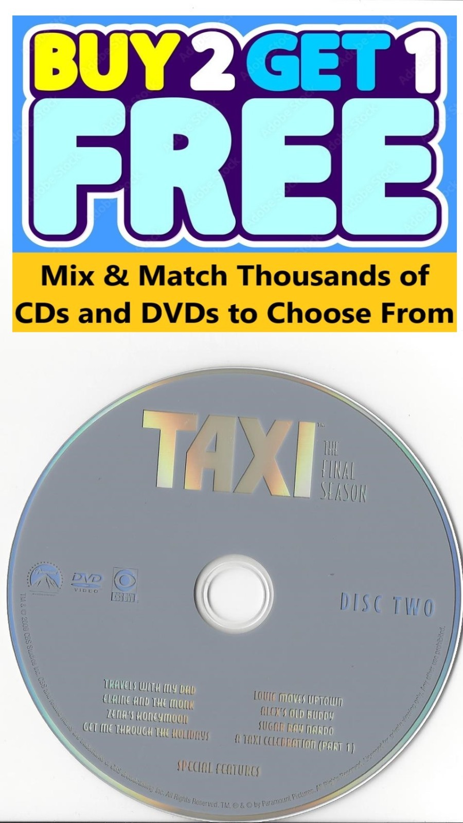 Taxi The Complete Season (DVD) Fifth Season 5 Disc 2 Replacement Disc