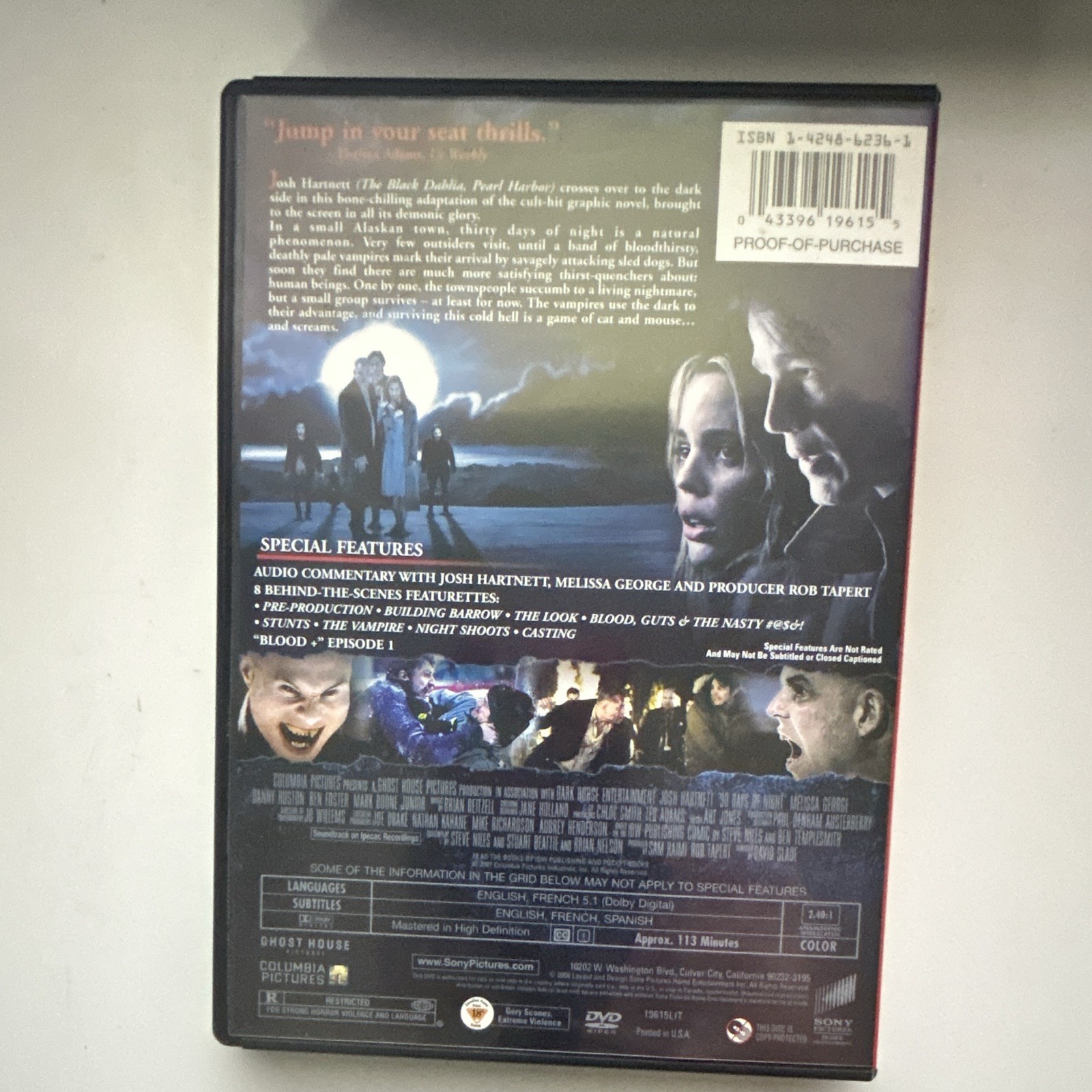 Columbia Pictures 30 Days of Night DVD R 2007 Josh Hartnett 113 Min WS