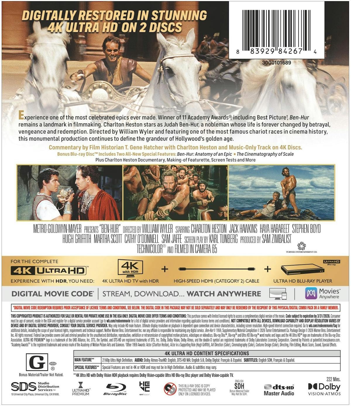 Ben-Hur 4K UHD Blu-ray NEW