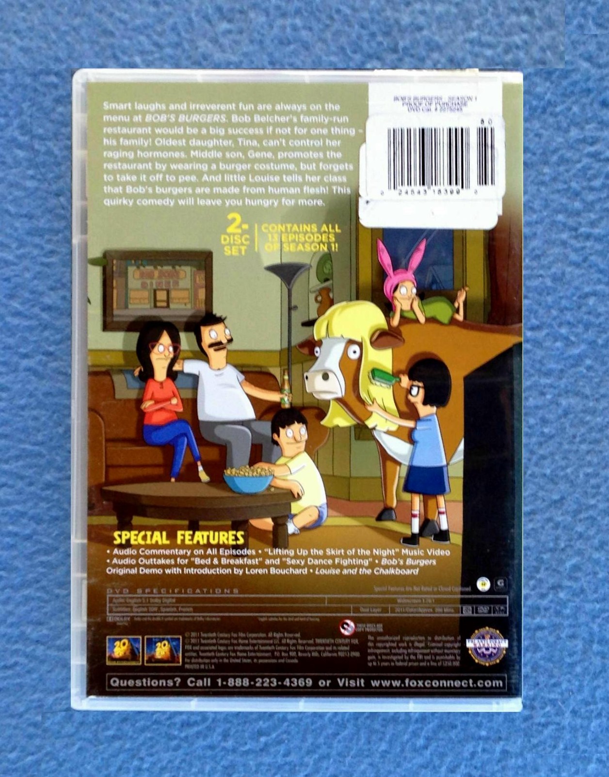 DVD BOB’S BURGER THE COMPLETE FIRST SEASON TV SERIES 2 DISC SET