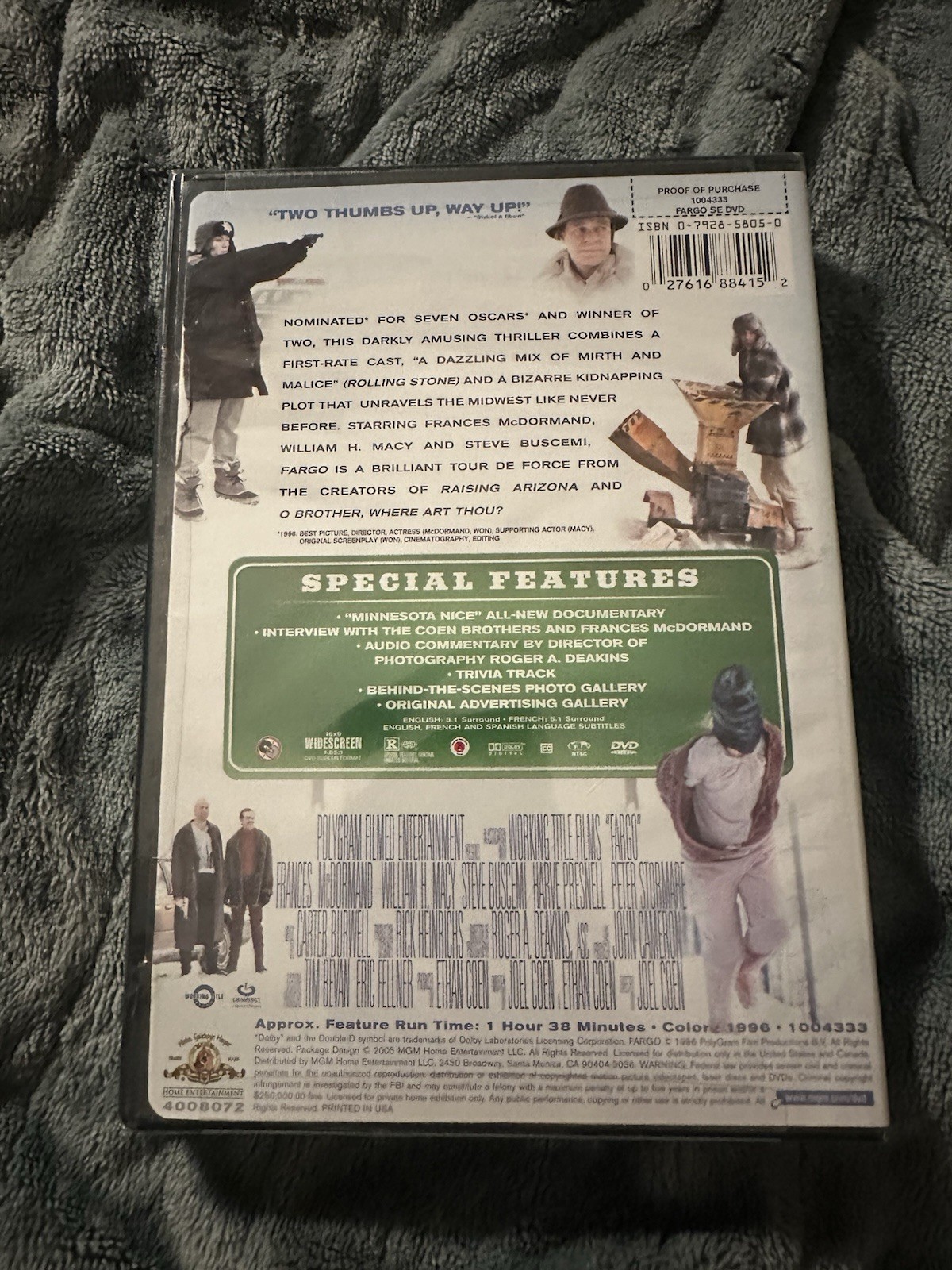 Fargo DVD 1996 Special Edition Frances McDormand Coen Brothers NEW Sealed