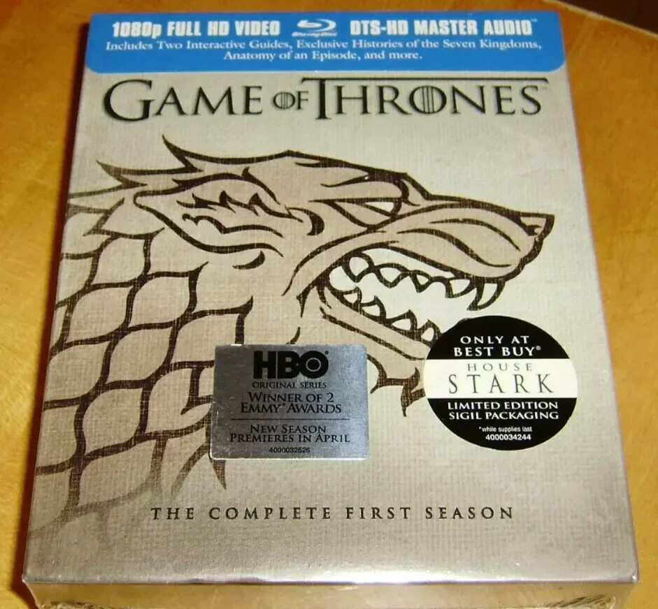 NEW Game of Thrones Blu ray First Season Stark Sigil Ltd 1080p Full HD Video