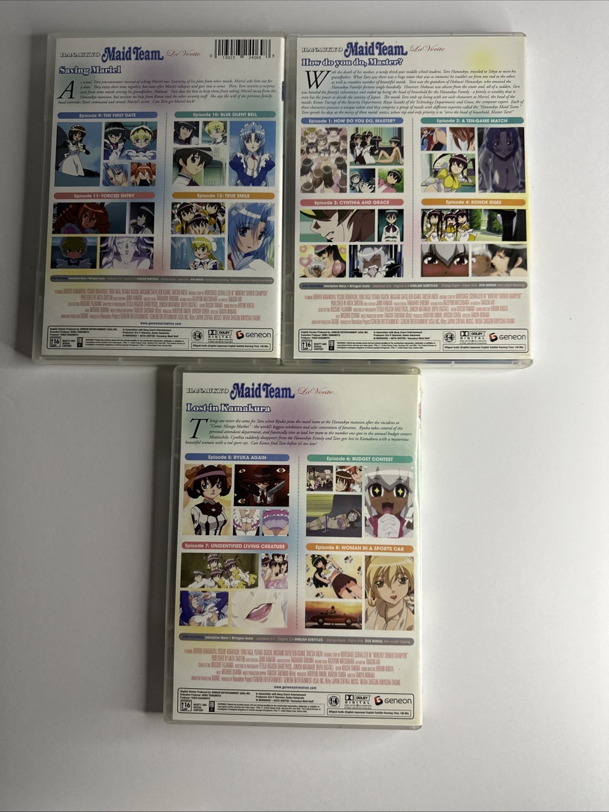 Hanaukyo Maid Team La Verite Collection Box Set 3 DVD’s 300 Minutes 1 Art Card