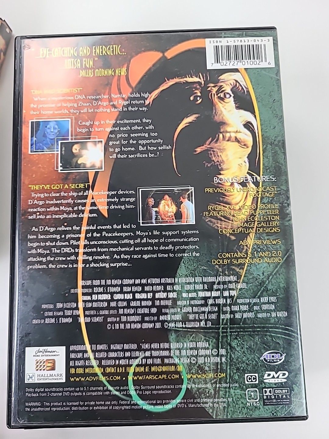 lot of 8 DVDs Farscape Seasons 1 Plus sci-fi TV series Excellent Condition