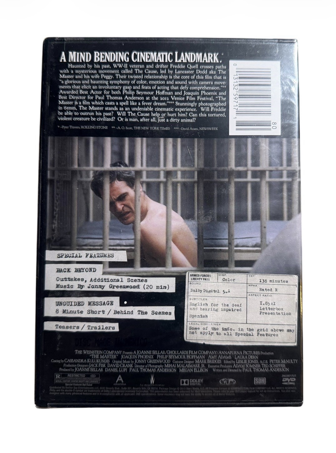 The Master (DVD, 2012) Paul Thomas Anderson Joaquin Phoenix R 138 Min