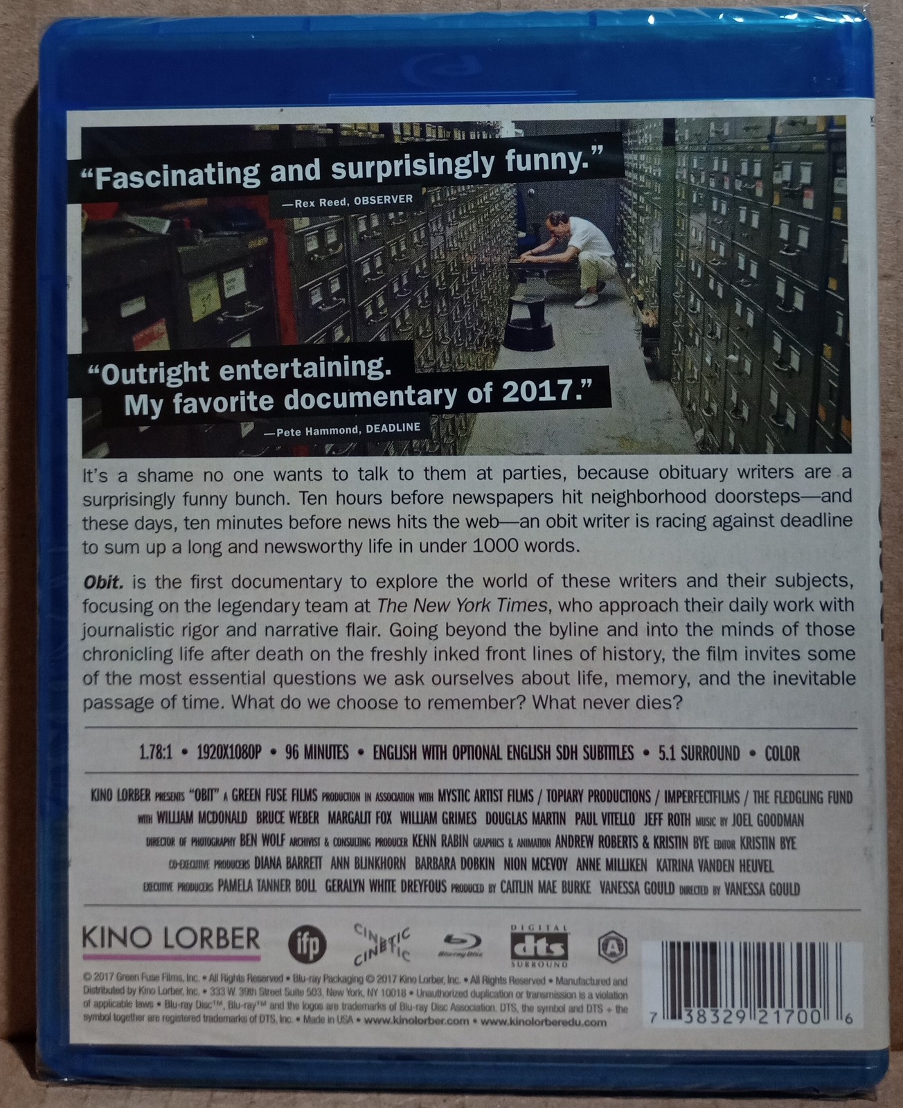 NEW – Obit. Blu-ray 2016 [Kino Lorber] Obituary Documentary