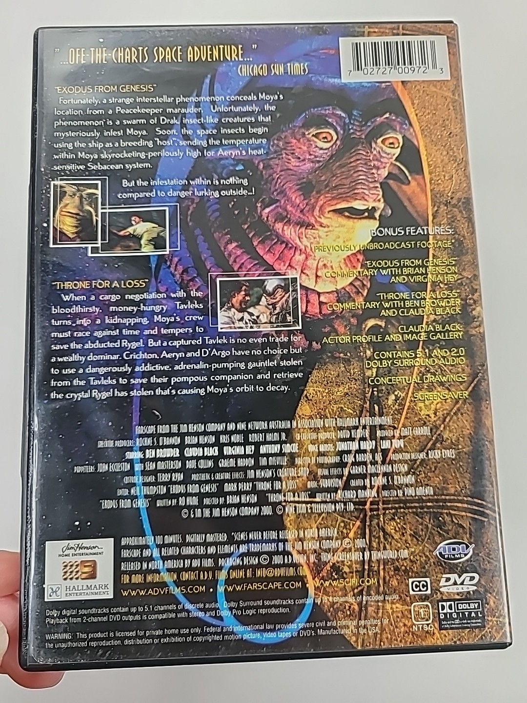 lot of 8 DVDs Farscape Seasons 1 Plus sci-fi TV series Excellent Condition