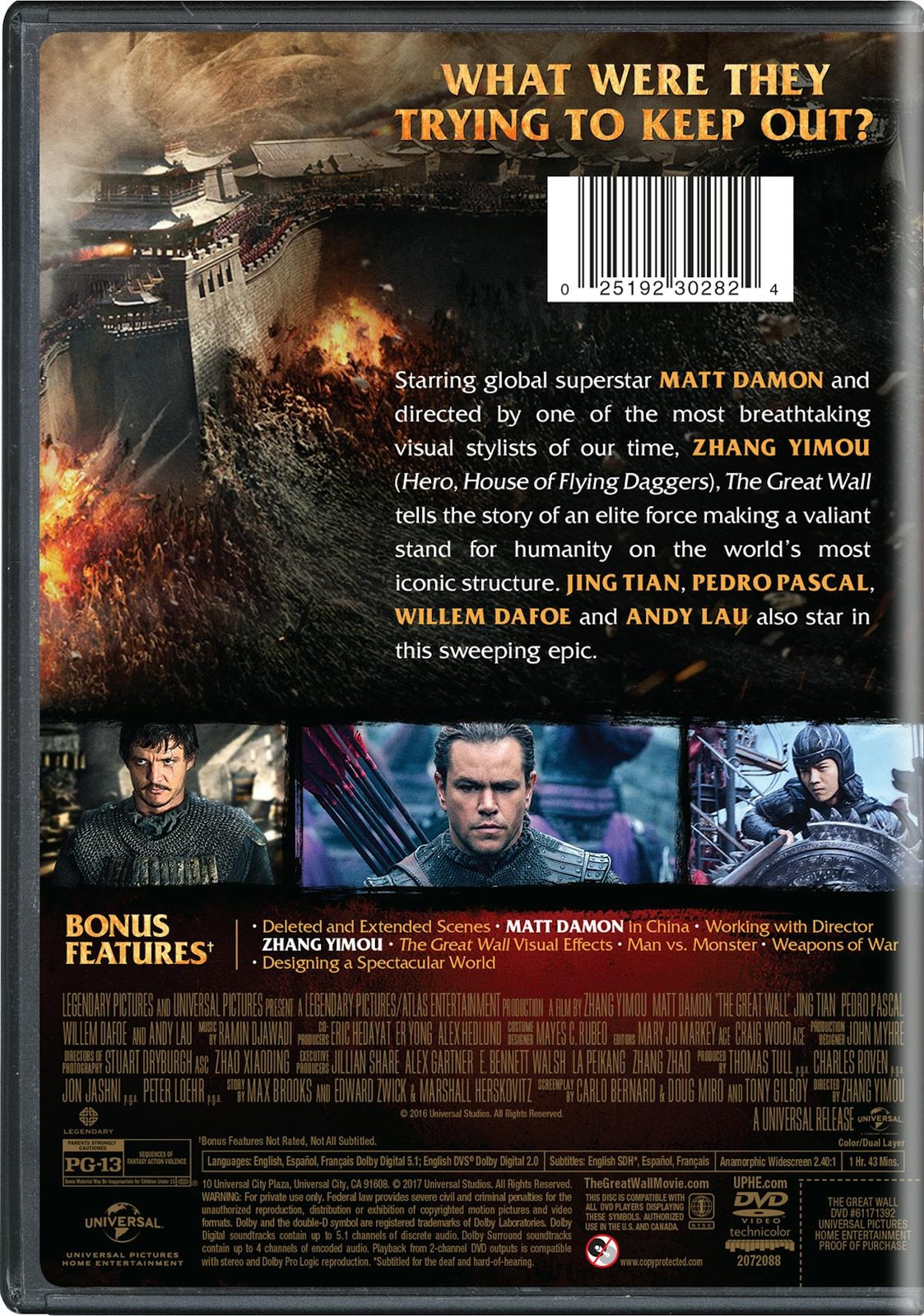 The Great Wall DVD Matt Damon NEW