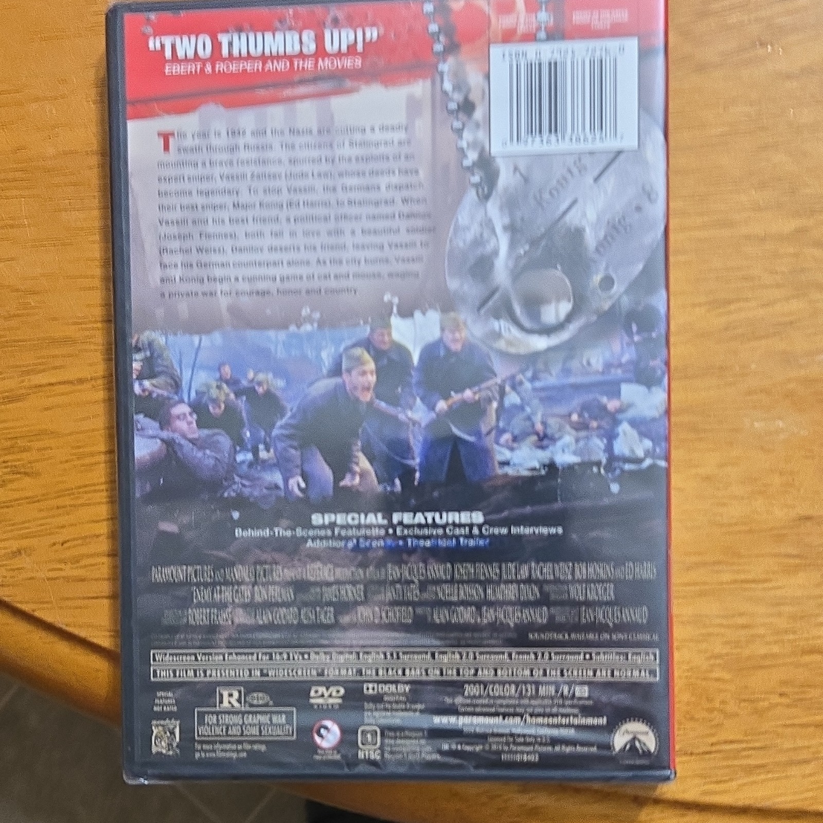 Paramount Enemy at the Gates DVD Widescreen R 2001 131 Min Jude Law Annaud
