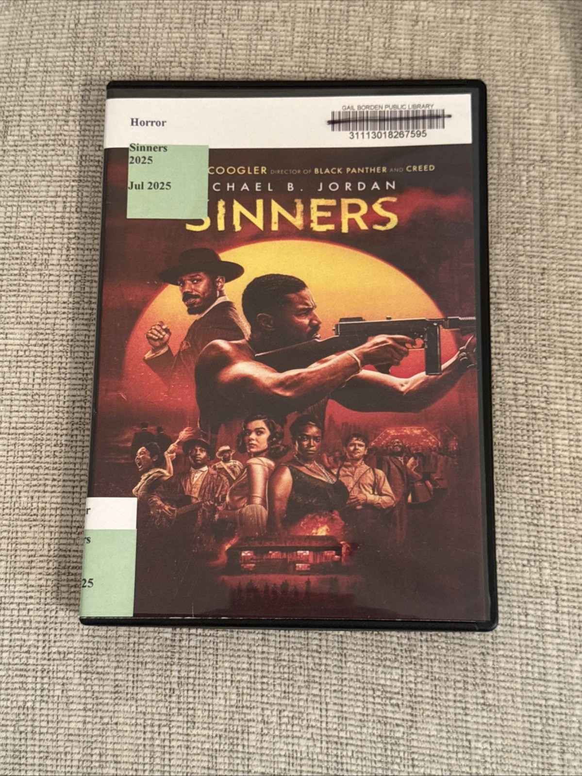 Sinners DVD Michael B Jordan 2025 Former Library Copy