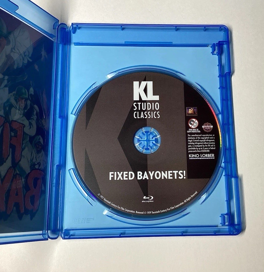 Fixed Bayonets! (Blu-ray, 1951) Rare OOP Kino Lorber