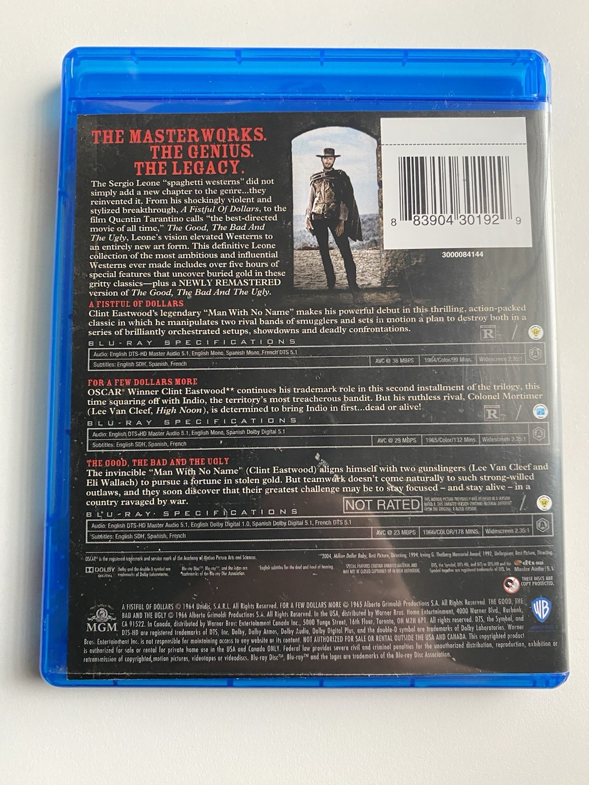 The Man with No Name Trilogy (Blu-ray, 1964-1966, Incomplete) Fistful Of Dollars