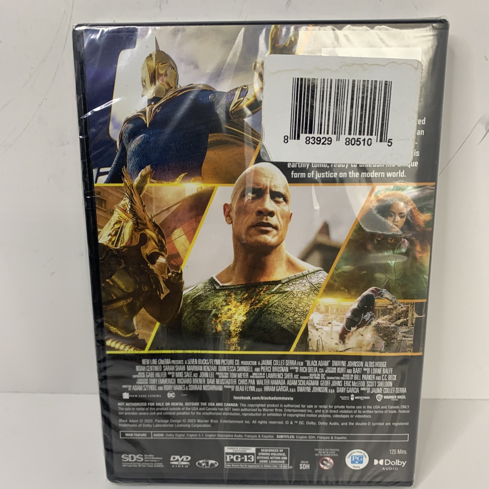 BLACK ADAM -DVD 2022 NEW * Dwayne Johnson * FREE SHIPPING Sealed