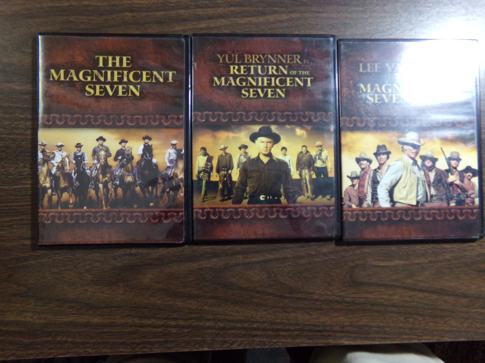 DVD LOT OF 3 MAGNIFICENT SEVEN WESTERNS YUL BRYNNER/ VAN CLEEF/ MCQUEEN