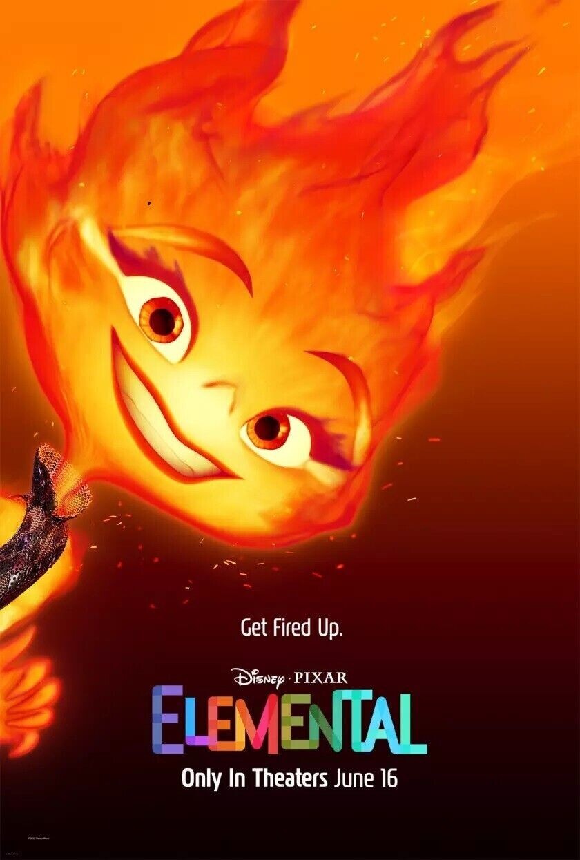 Disney Pixar Elemental DVD 2023 w/Set of 4 Double Sided 27×40 Character Posters