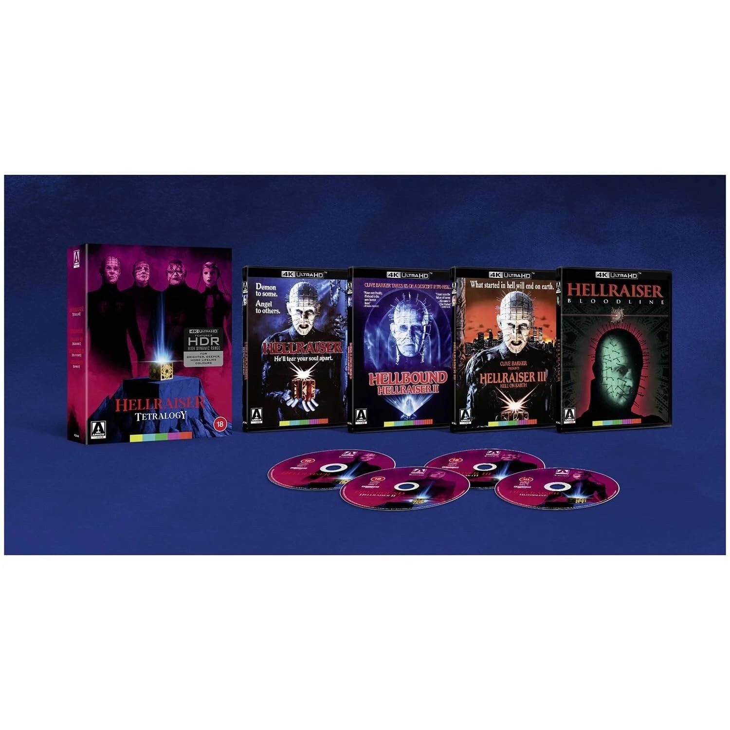 HELLRAISER I TO IV 1 TO 4 Tetralogy 4 Films 4K Ultra HD Blu Ray Boxset