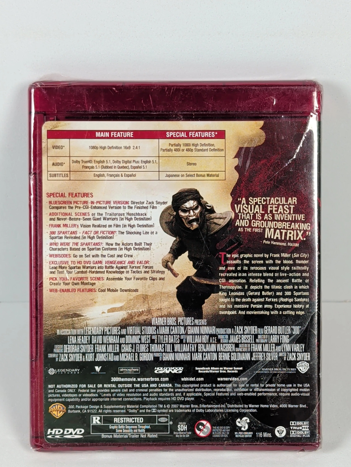 300 HD DVD Movie Warner Bros. HD DVD