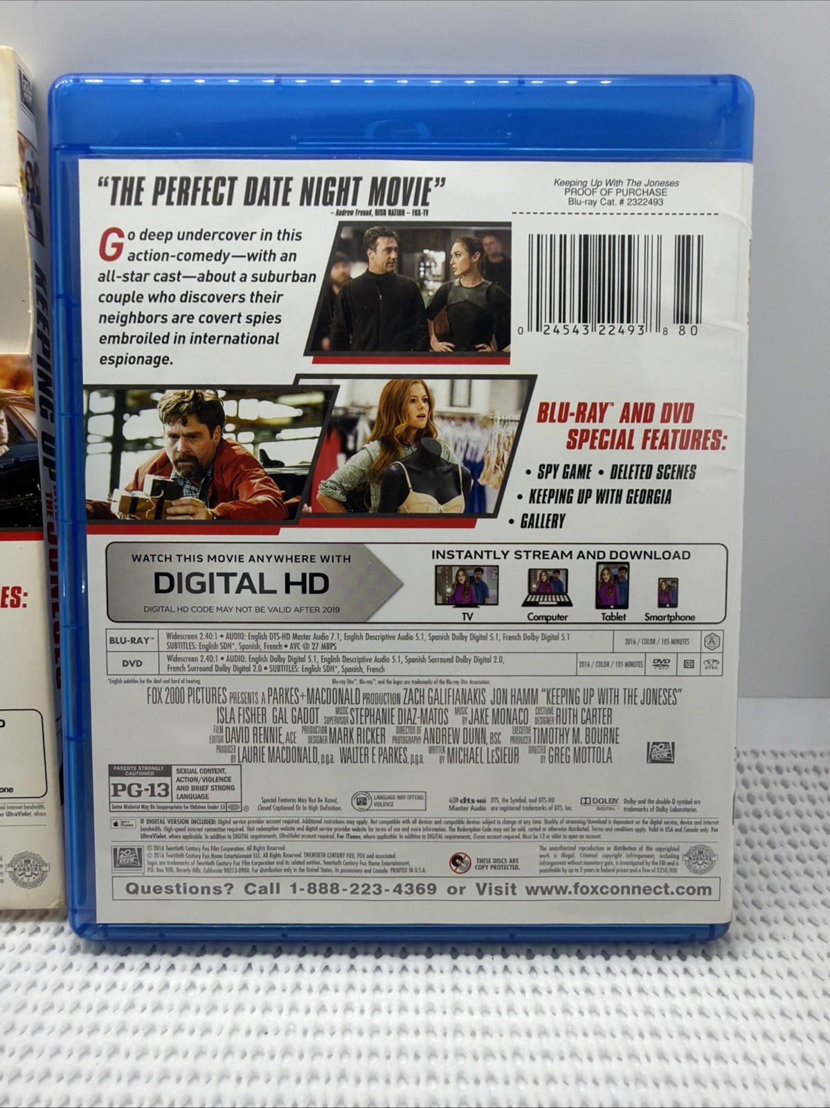 Keeping Up with the Joneses (Blu-ray, 2016) W/ Slipcover
