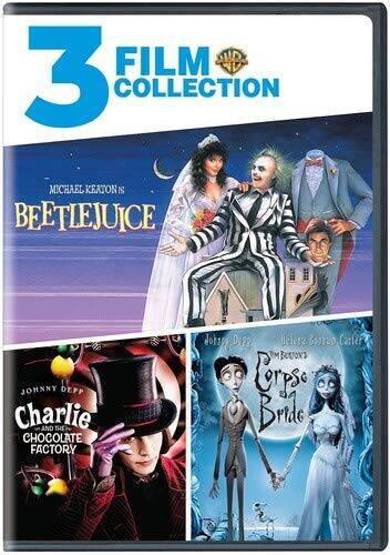 3FF: Beetlejuice Charlie and the Chocolate Factory Corpse Bride (DVD) – GOOD