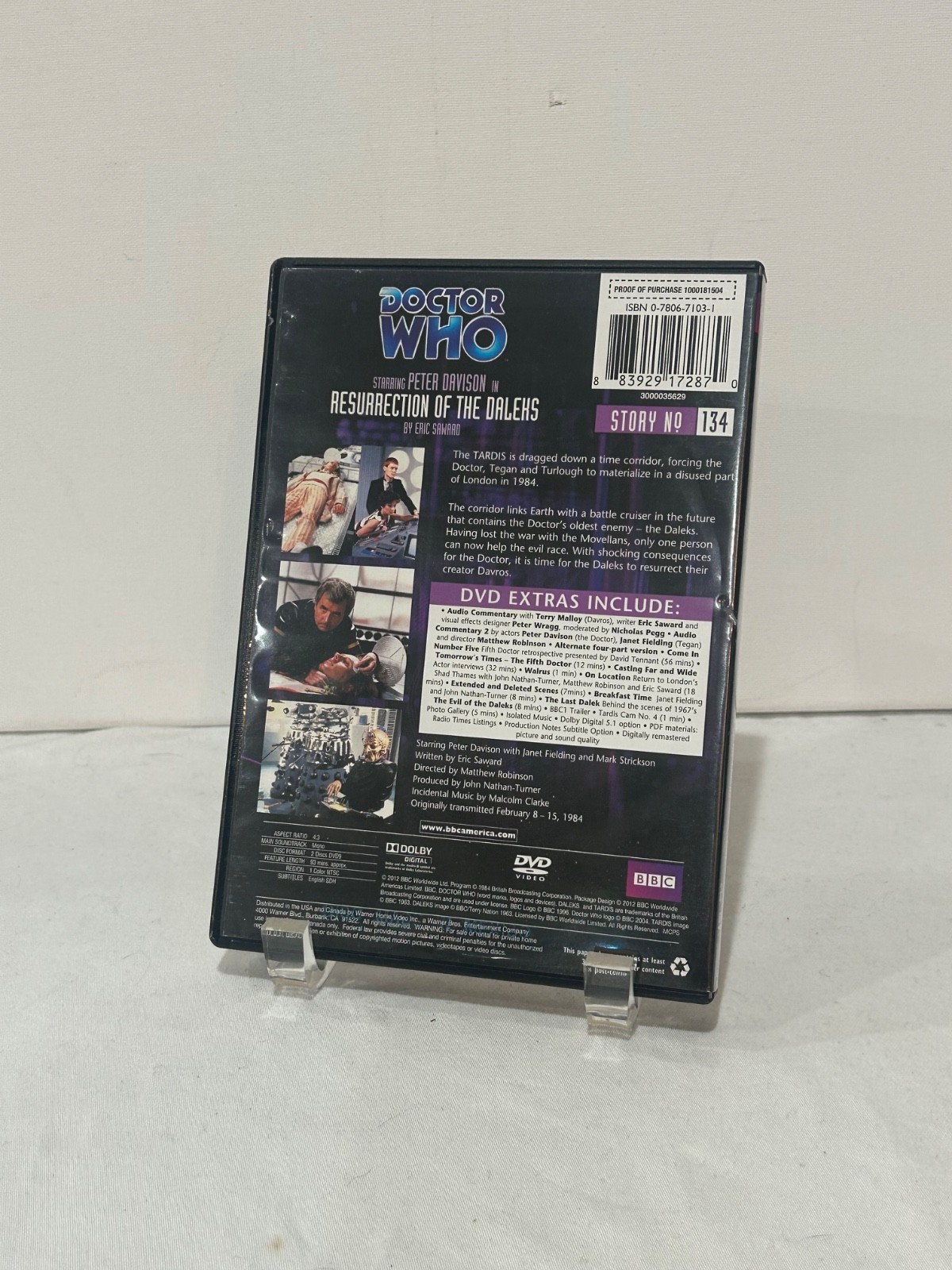 DOCTOR WHO Resurrection of the Daleks (Story No. 134 BBC DVD) Rare Peter Davison