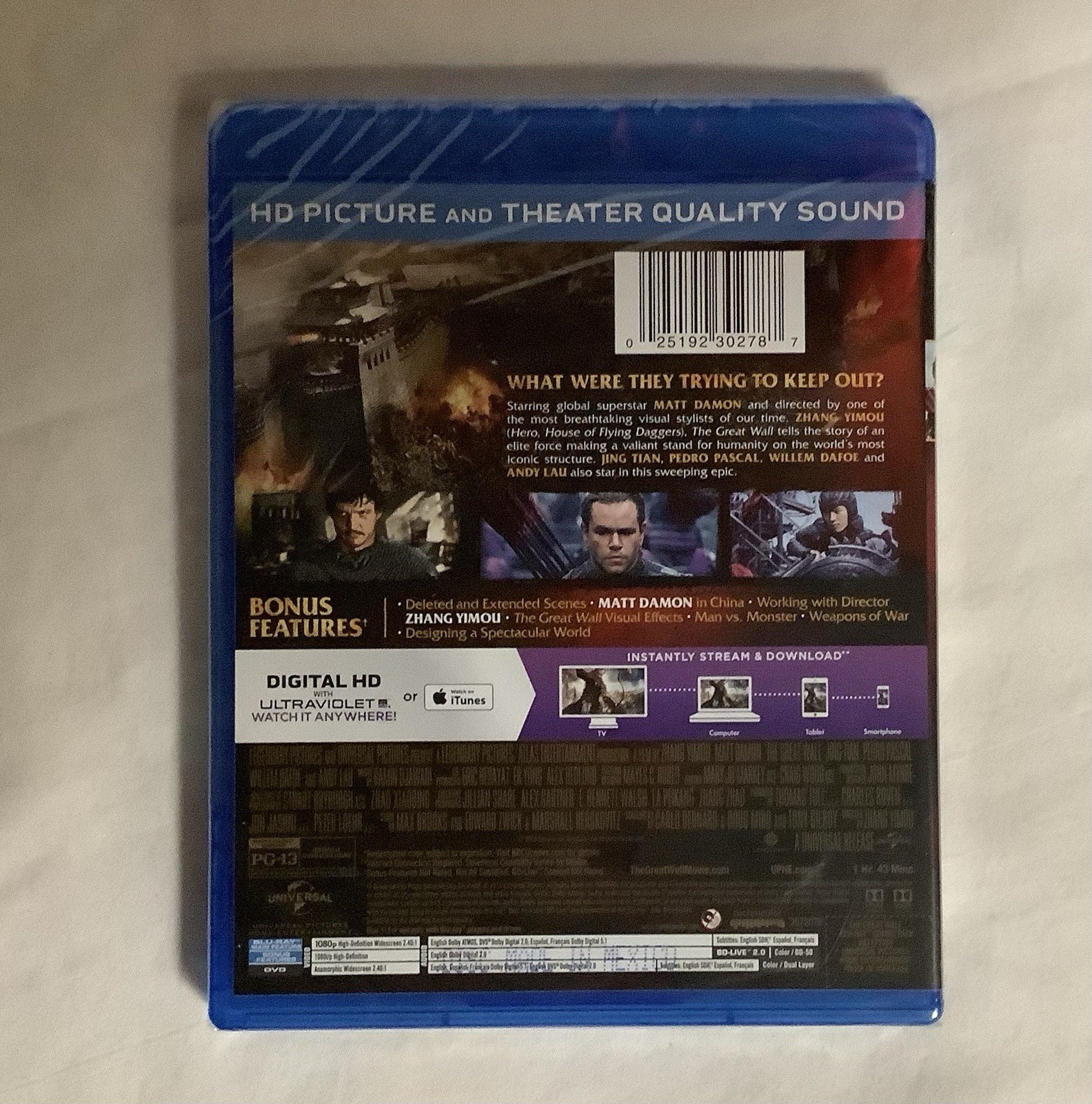 The Great Wall (Blu-ray + DVD + Digital HD, 2017) New And Sealed