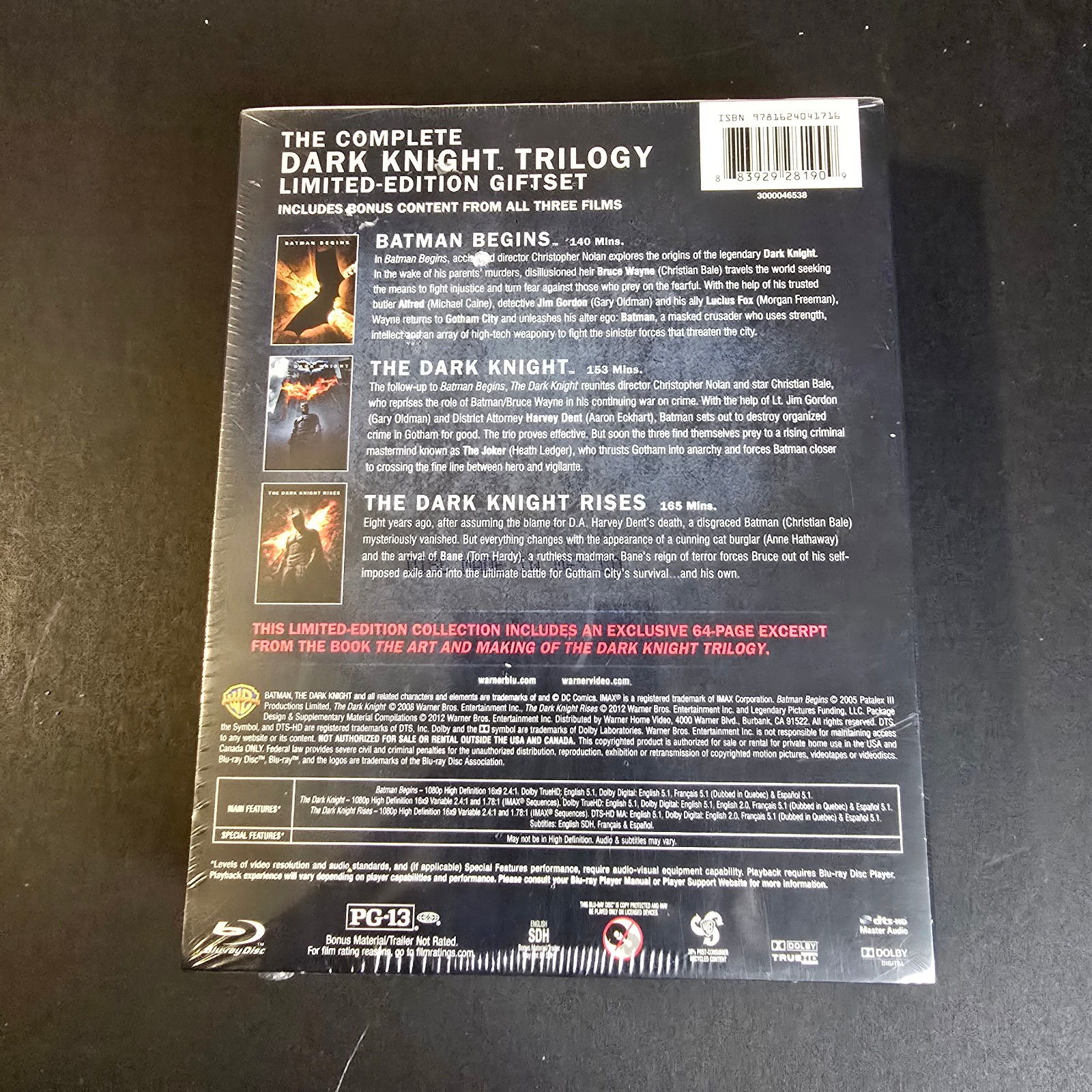 The Dark Knight Trilogy Blu Ray Ltd Edition Giftset (New and Sealed)