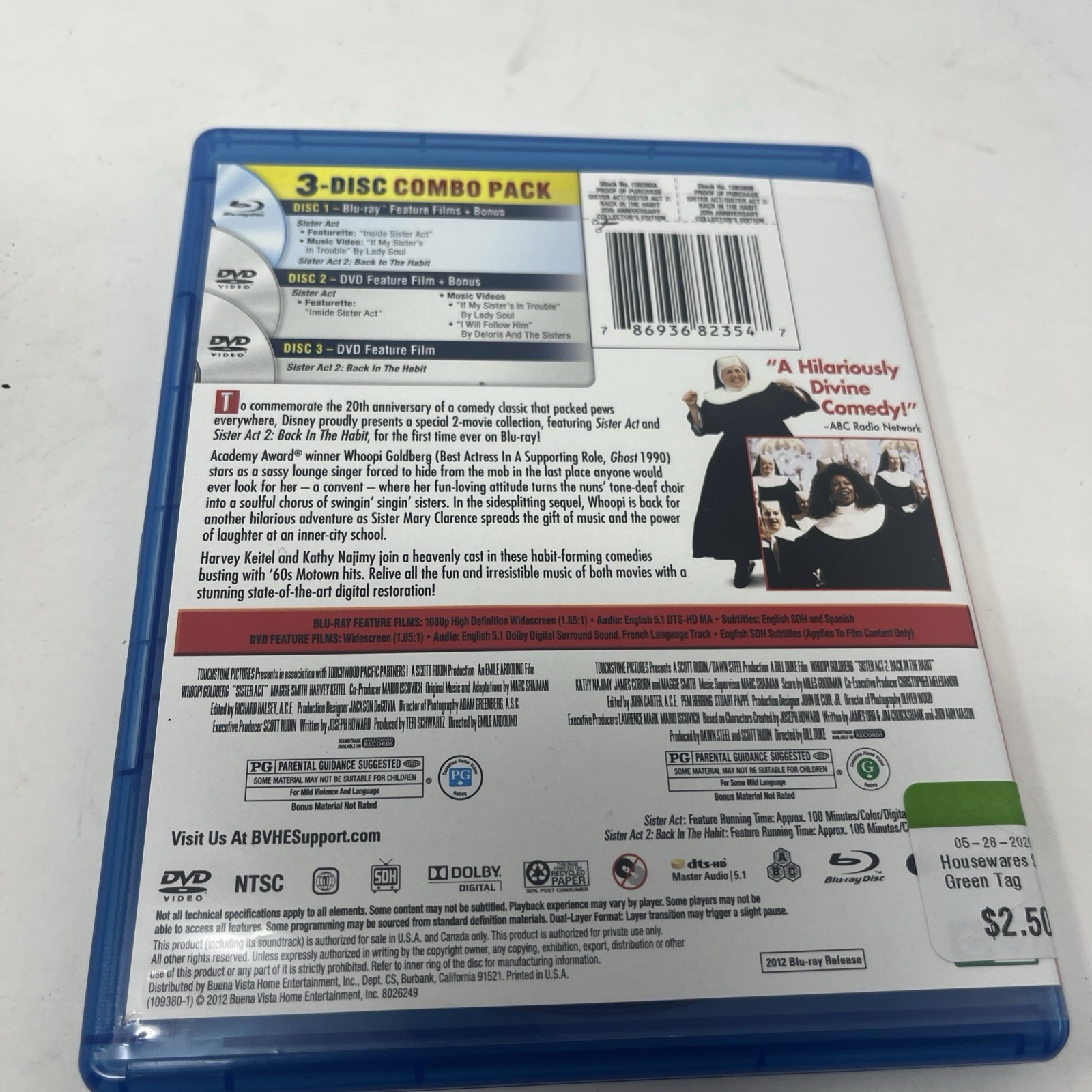 Sister Act / Sister Act 2 2-Movie Collection Blu-ray DVD 20th Anniversary Whoopi