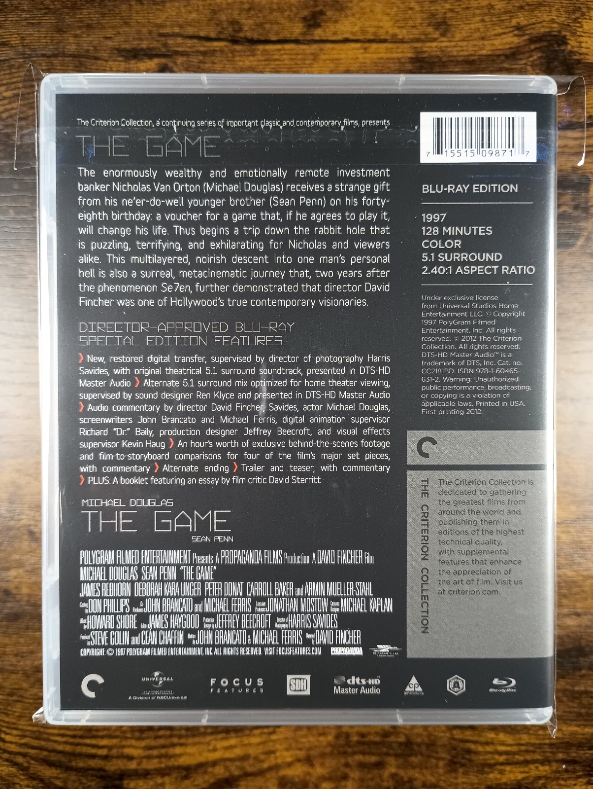The Game (1997) DAVID FINCHER – MICHAEL DOUGLAS – CRITERION BLU-RAY