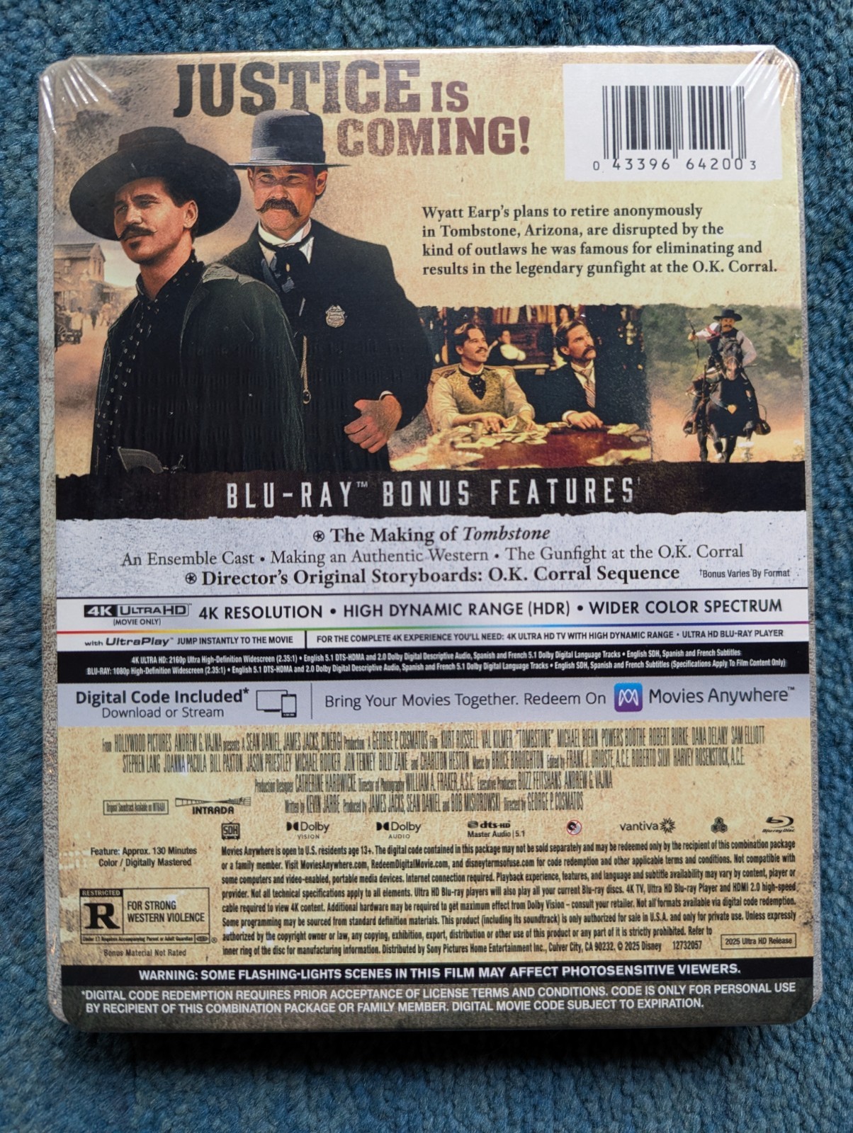 TOMBSTONE – 2025 SteelBook (4K + Blu-ray + Digital Copy)