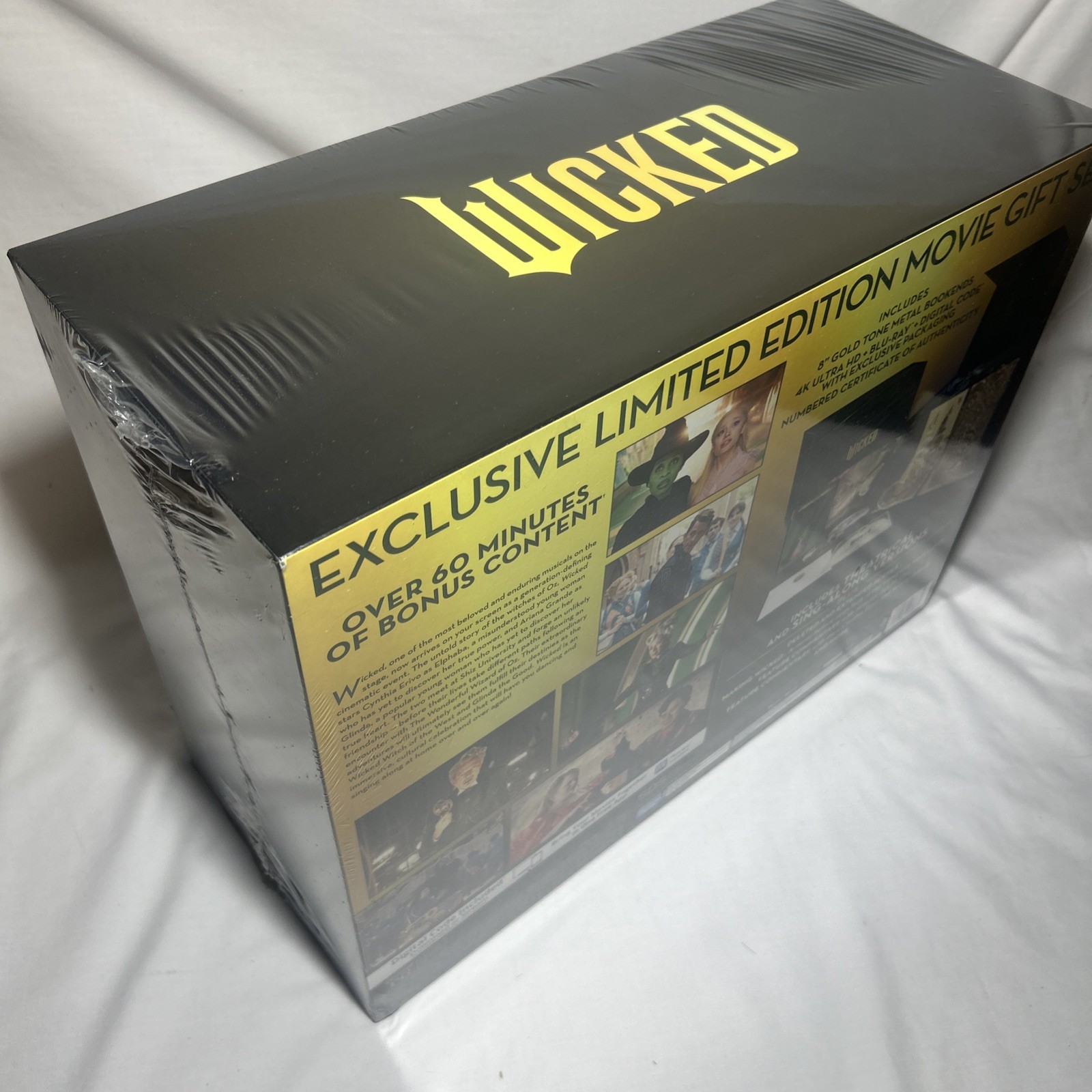 Wicked Exclusive Limited-Edition Giftset Gold Tone Metal Bookends 4K+Blu Sealed