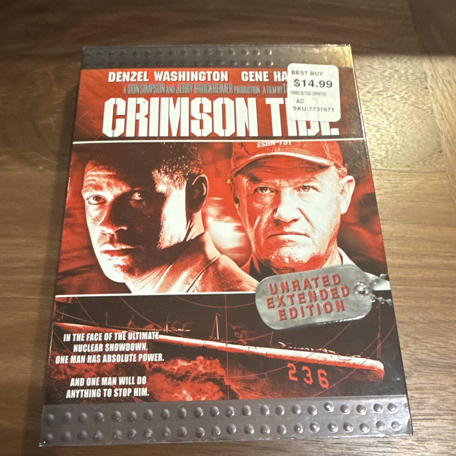 Crimson Tide DVD Unrated Extended Widescreen R Denzel Washington 113 Min