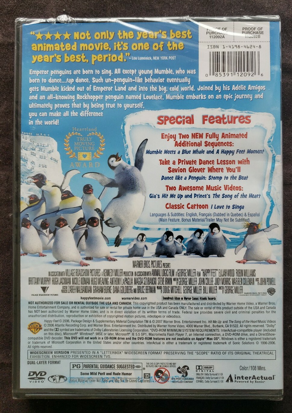 Happy Feet (DVD, 2007, Widescreen) Brand New Factory Sealed 100% Guaranteed