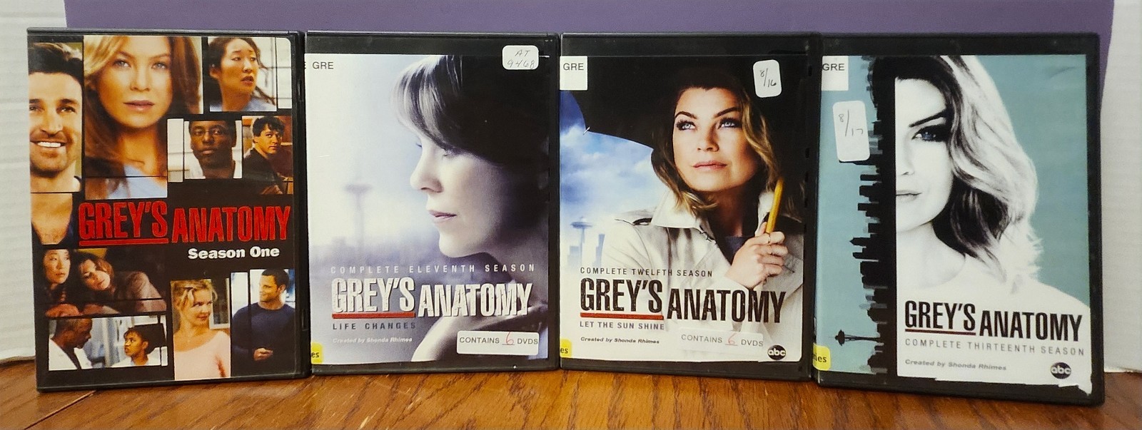 Grey’s Anatomy DVD Lot Seasons 1, 11, 12, 13 Medical Drama TV Series Bundle