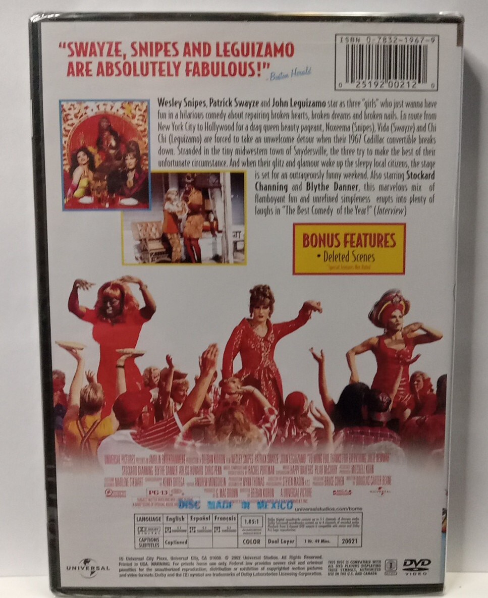 To Wong Foo, Thanks for Everything! Julie Newmar (DVD, 1995) Factory Sealed New