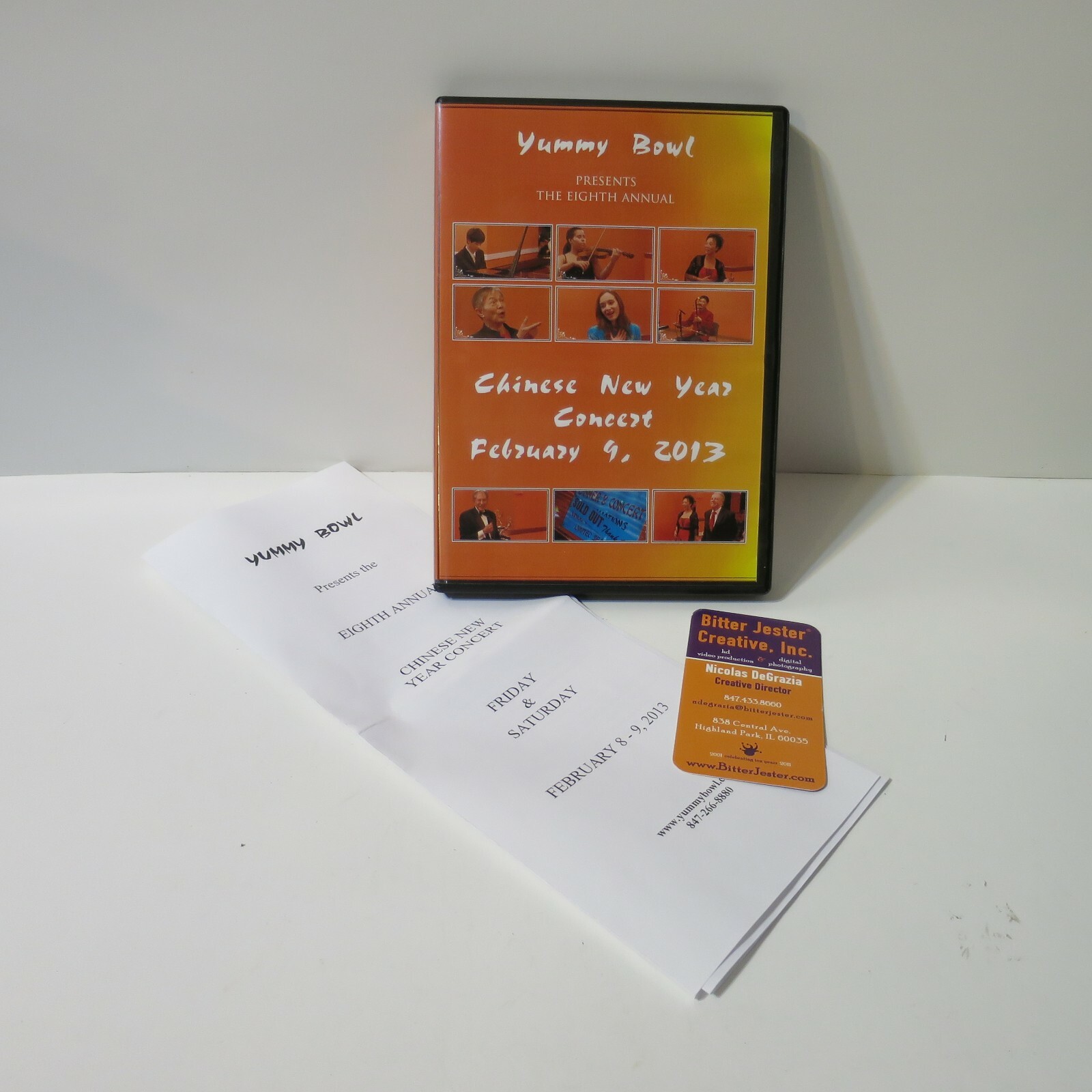 Yummy Bowl Chinese New Year Concert 2013 Eighth Annual DVD with Program Papers