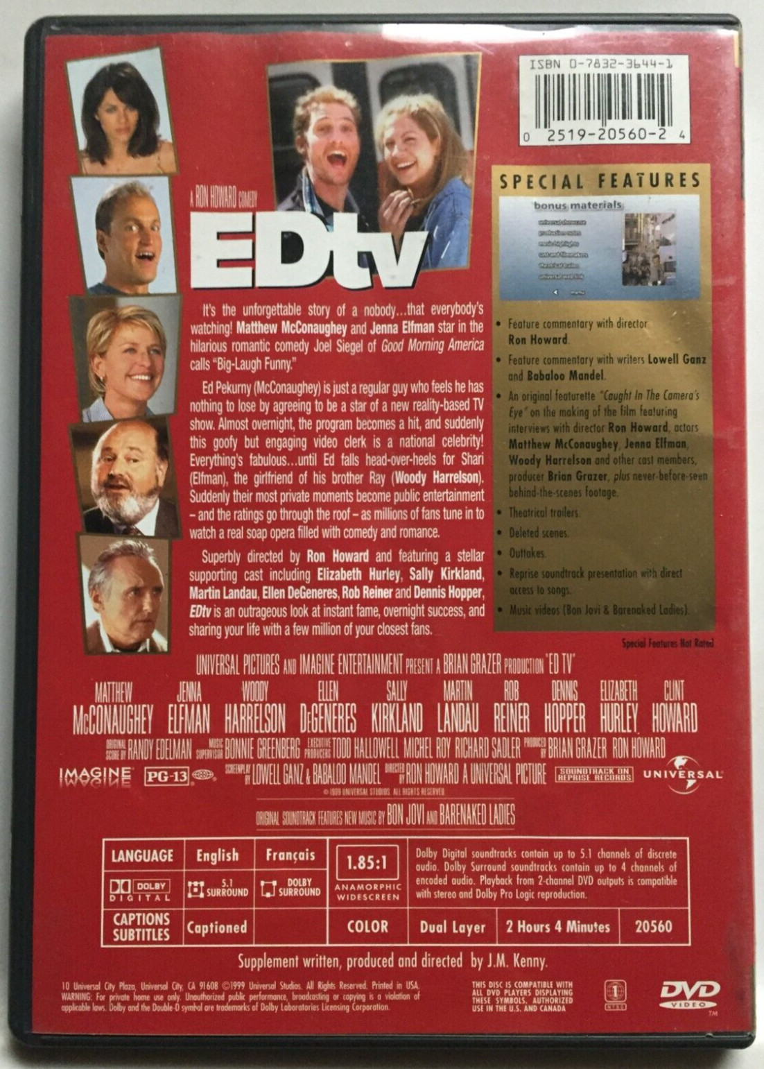EDtv (DVD,1999,Collector’s Edition,Widescreen)Matthew McConaughey,Not a Scratch!