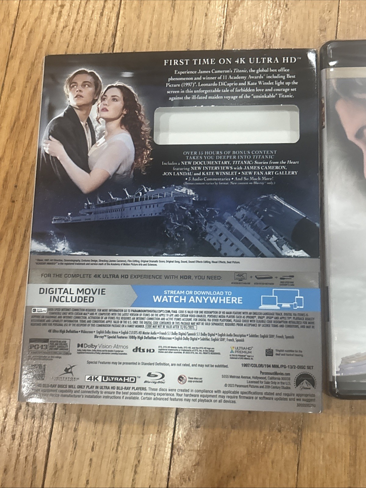 Titanic (4K UHD Blu-ray, Digital) NEW w/slipcover