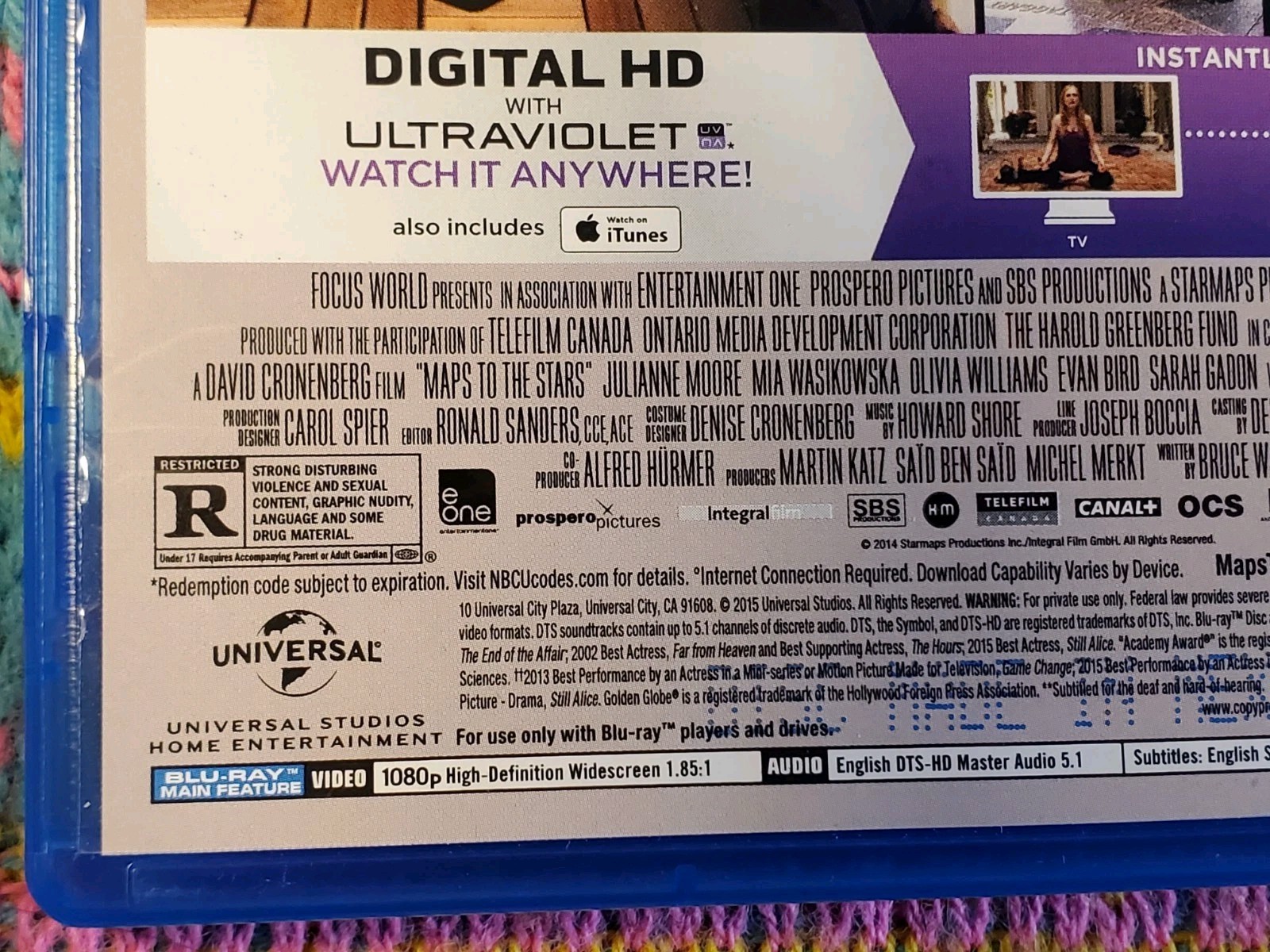 Maps to the Stars (Blu-Ray, 2015) OOP David Cronenberg Film Robert Pattinson