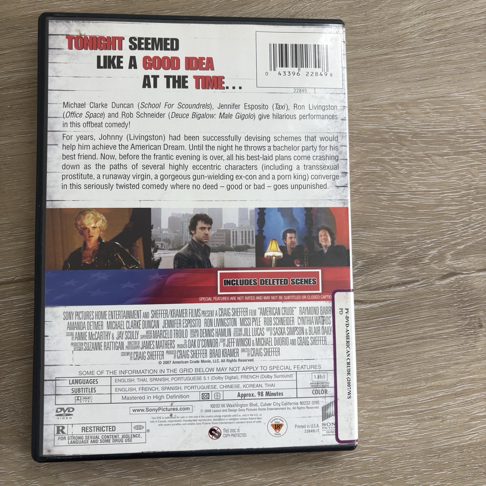 American Crude DVD 2007 Deleted Scenes Micheal Clarke Duncan Rob Schneider