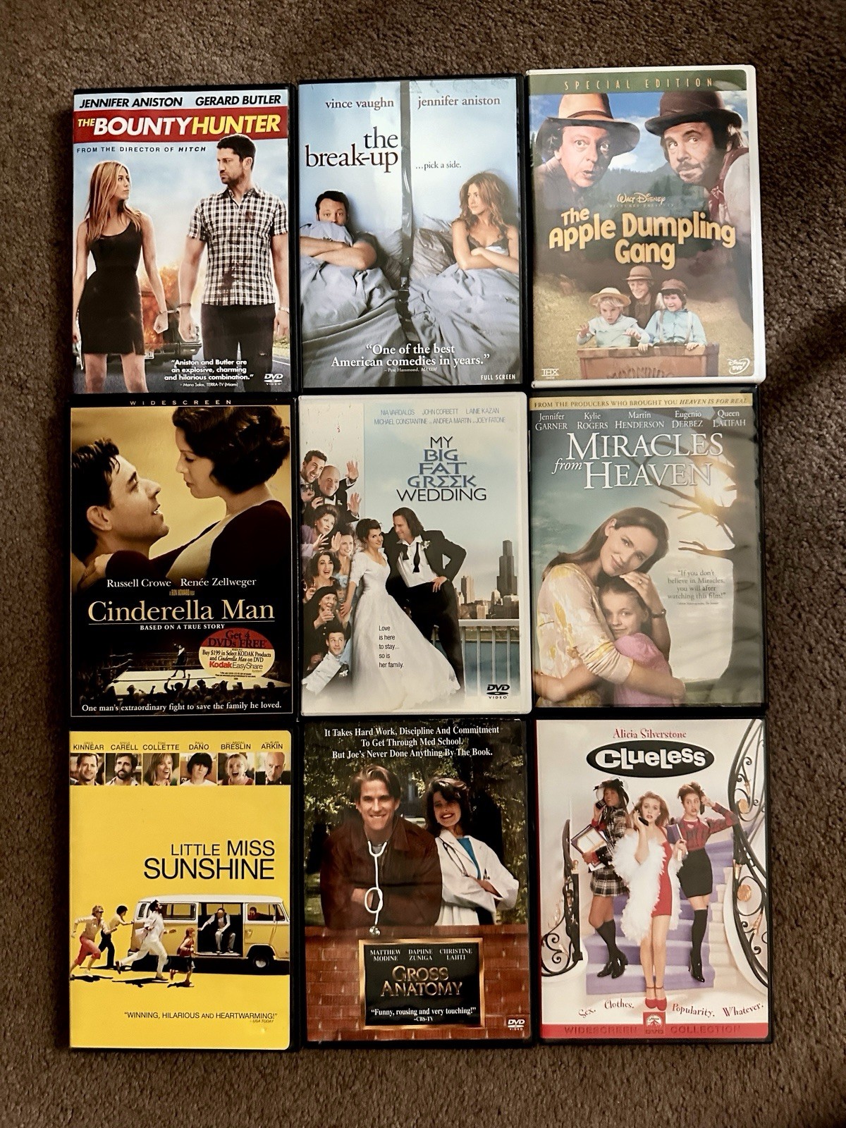 9 DVD Lot Of Drama/Family/Comedy (Clueless, Greek Wedding, Gross Anatomy, Etc)