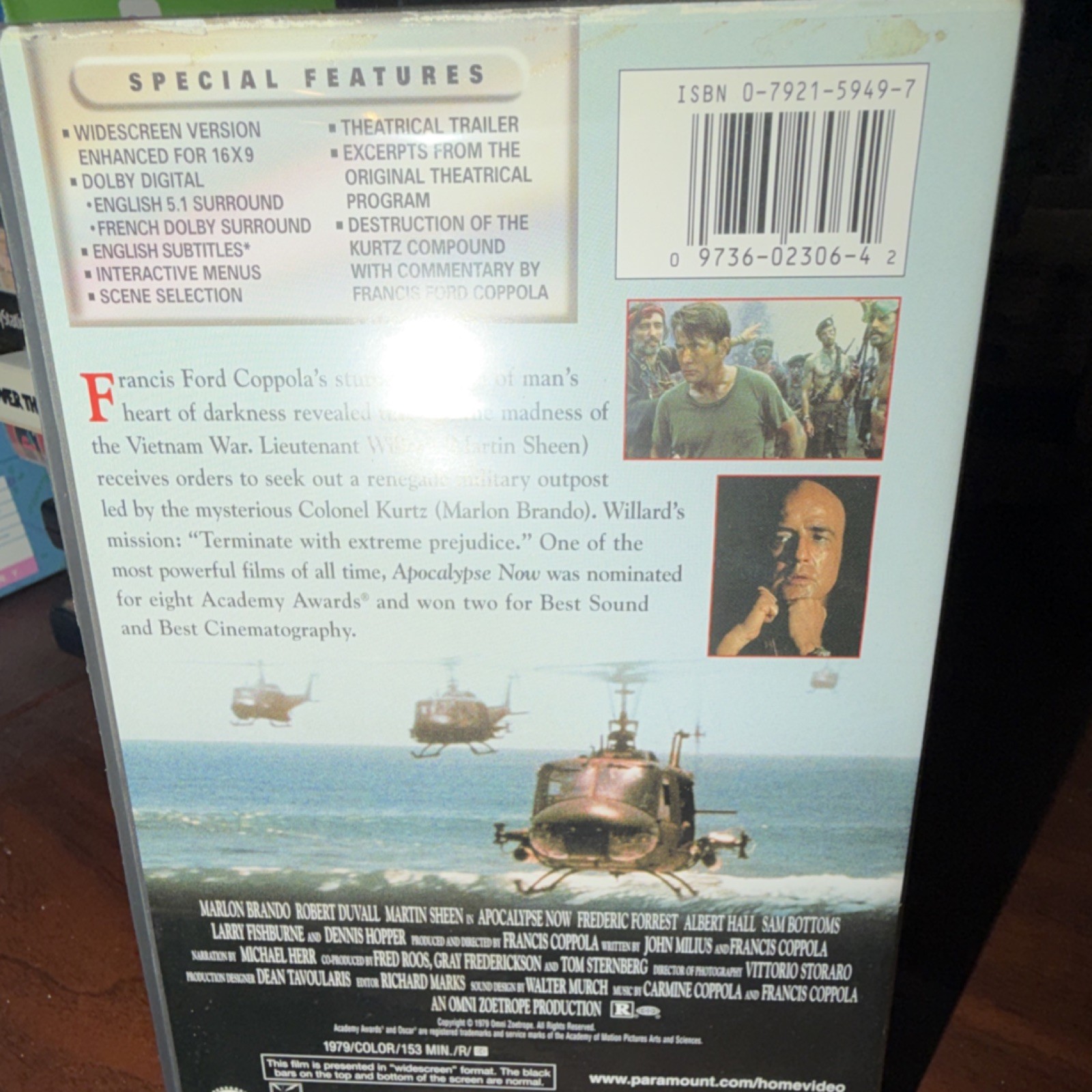 Paramount Apocalypse Now DVD Widescreen Francis Ford Coppola Dolby Digital