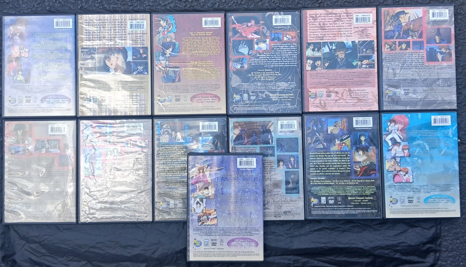 Rurouni Kenshin 13 DVD lot Wandering Samurai Legend of Kyoto AnimeWorks NTSC Pre