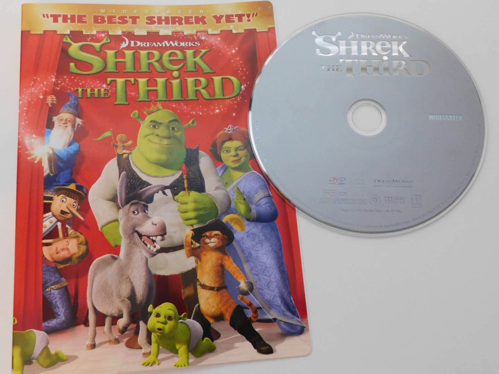 Shrek The Third – W/S, DVD Disc & Cover Art, **No Case** Ships Free.