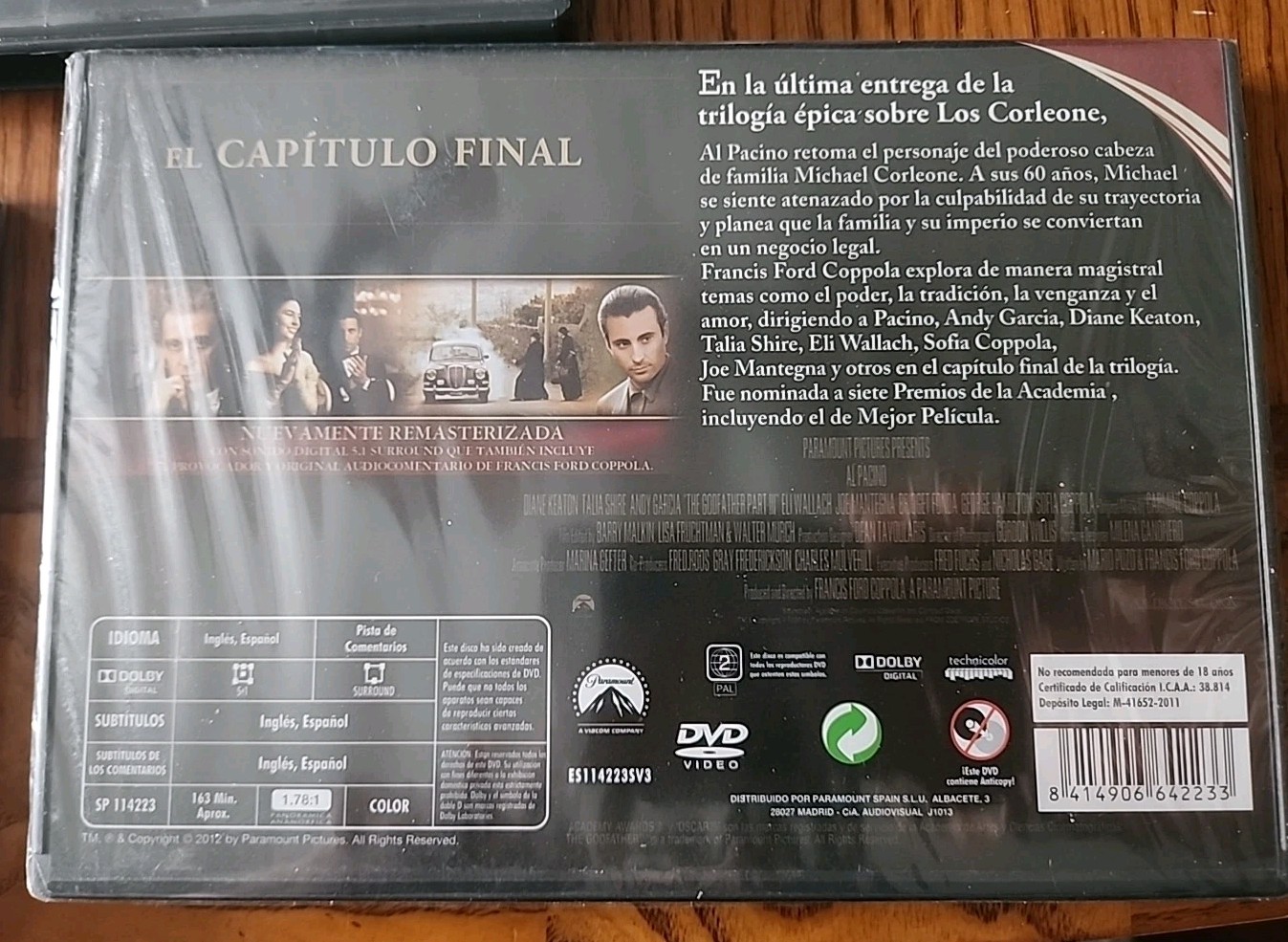 The Godfather DVD El Padrino 1 2 & 3. 2 & 3 are Unopened. Coppola Restoration